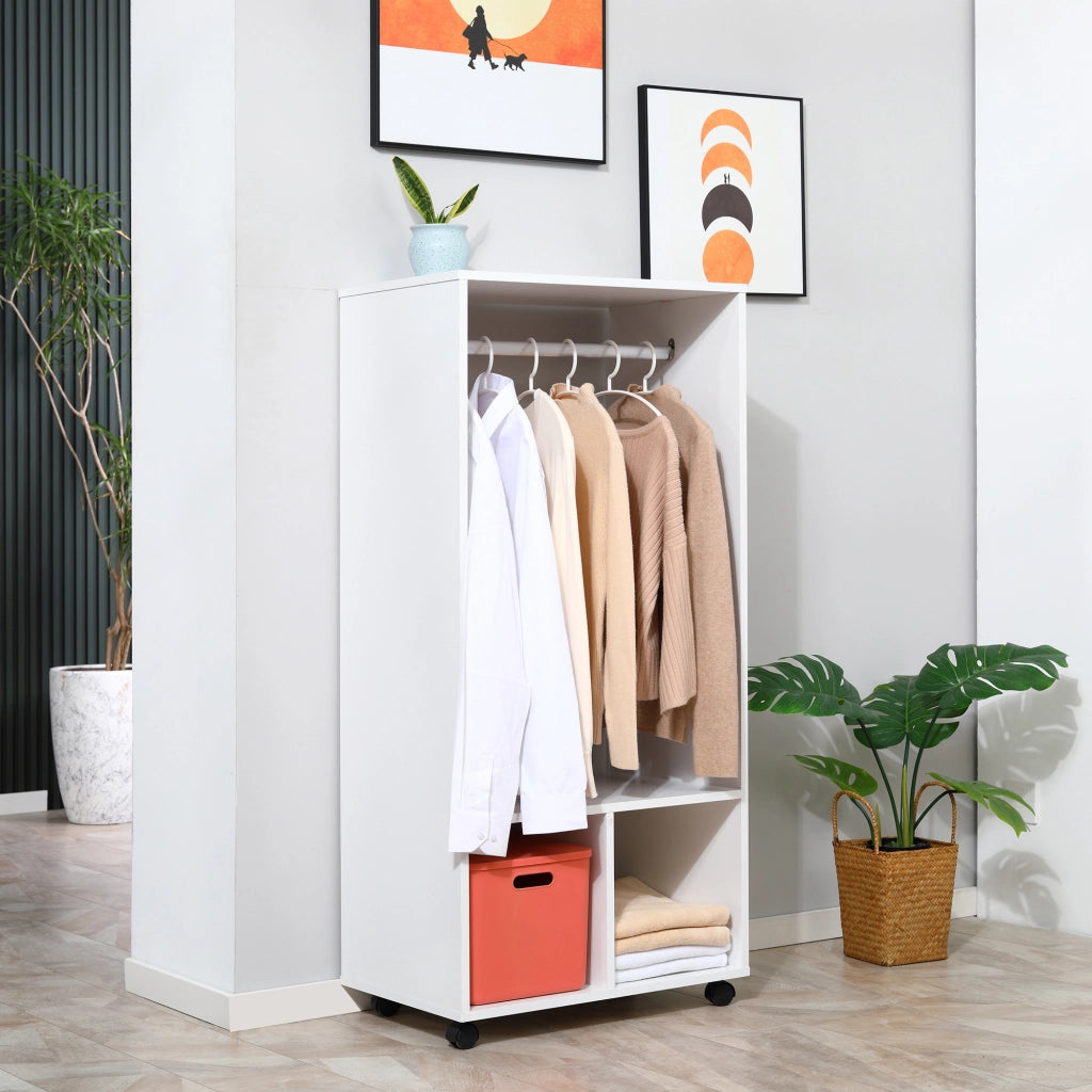 Armadio a rulli con appendiabiti e ripiani ¨C Minimal ¨C 60x40x128 Bianco