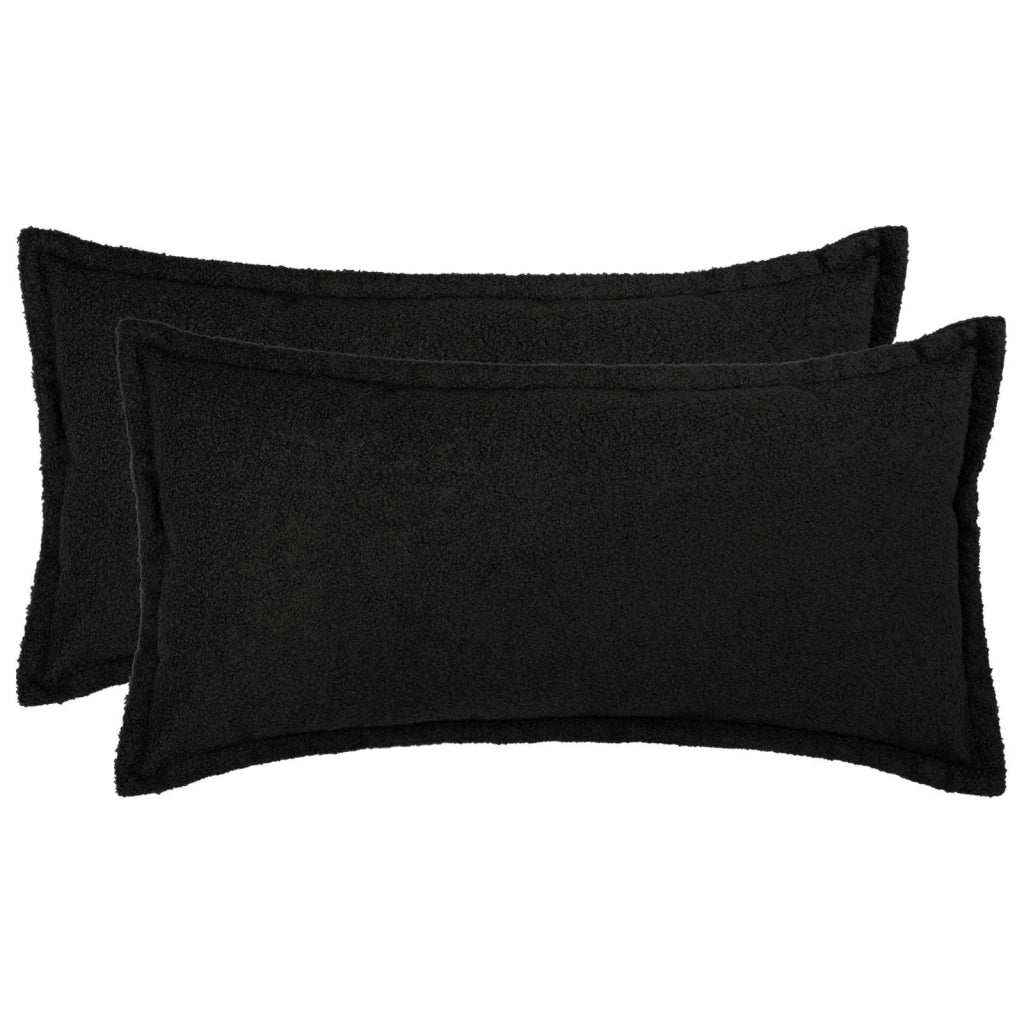 Federa 2 pcs HOUTEN Nero 40 x 70 cm Bouclé 917846