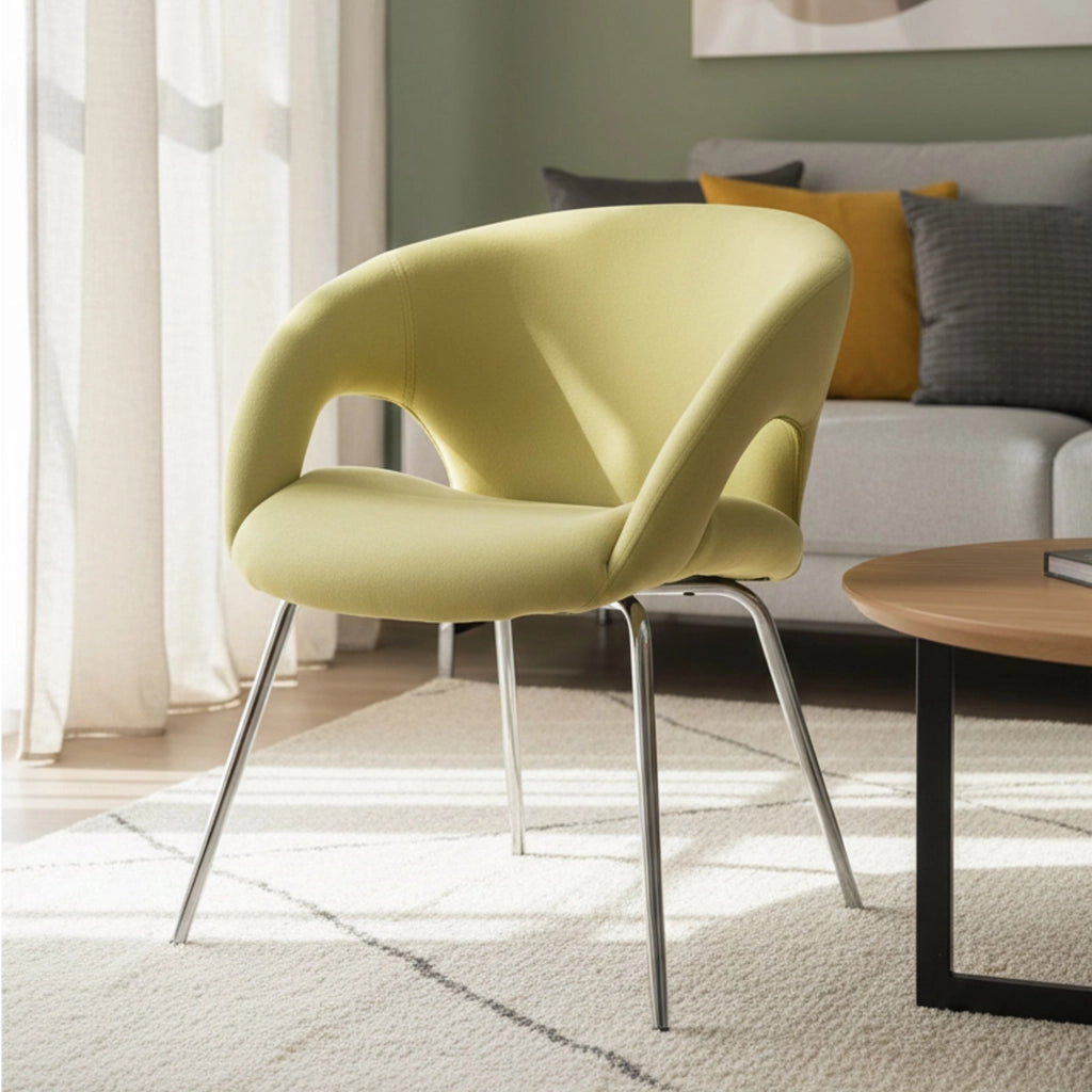 Sedia da ufficio Arturo, Seduta da attesa con braccioli per ufficio, Seduta ergonomica da attesa, 58x59h72 cm, Giallo
