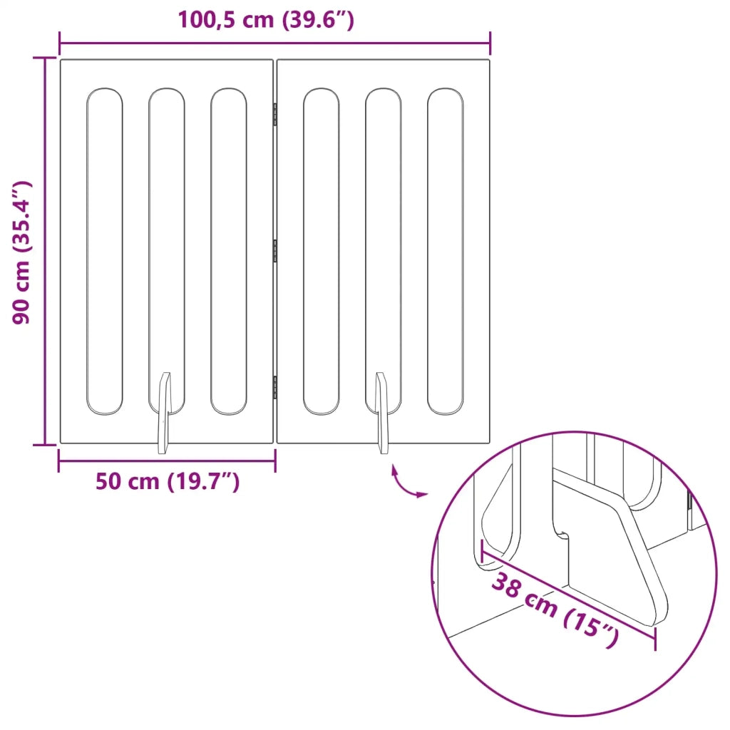 Recinto pieghevole per animali 2 pz Bianco 100,5 x 38 x 90 cm CFW5603414