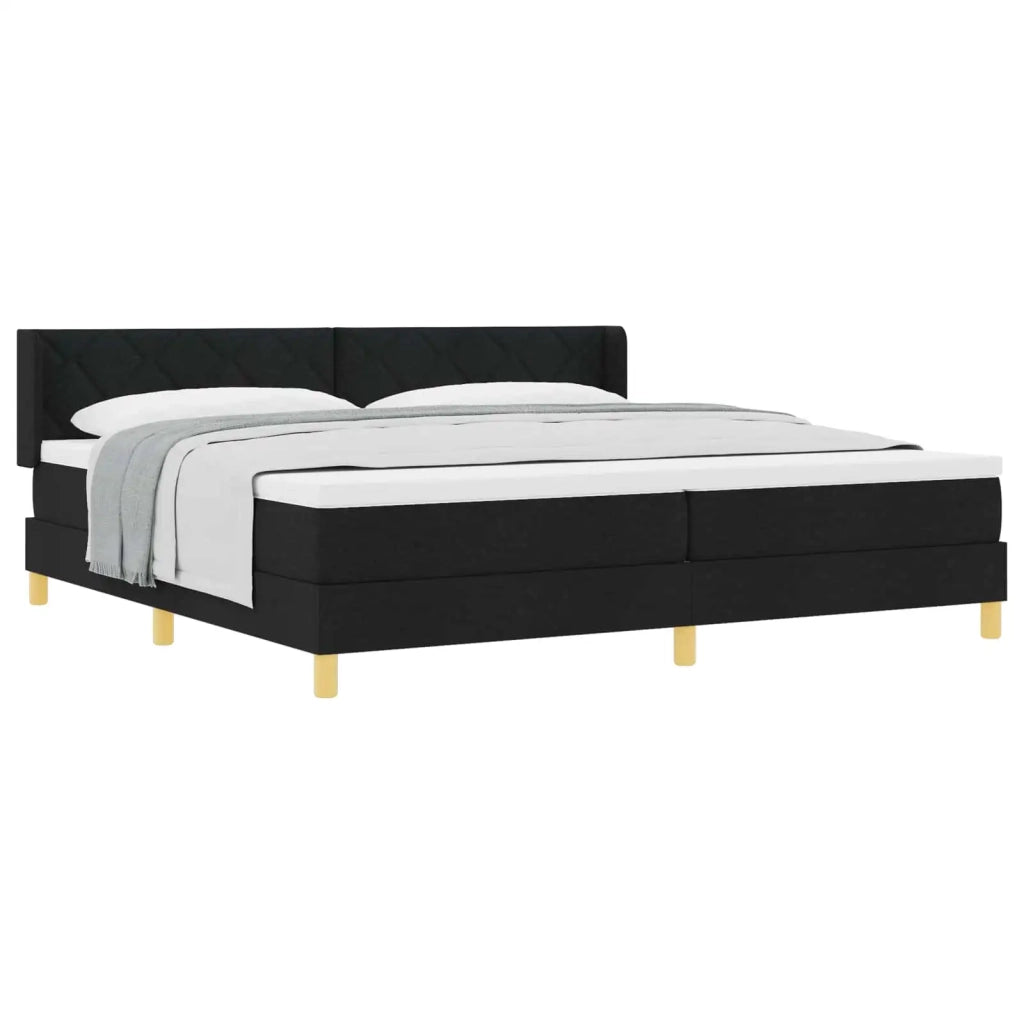 Letto a molle con materasso Nero 200 x 200 cm Tessuto 3341379