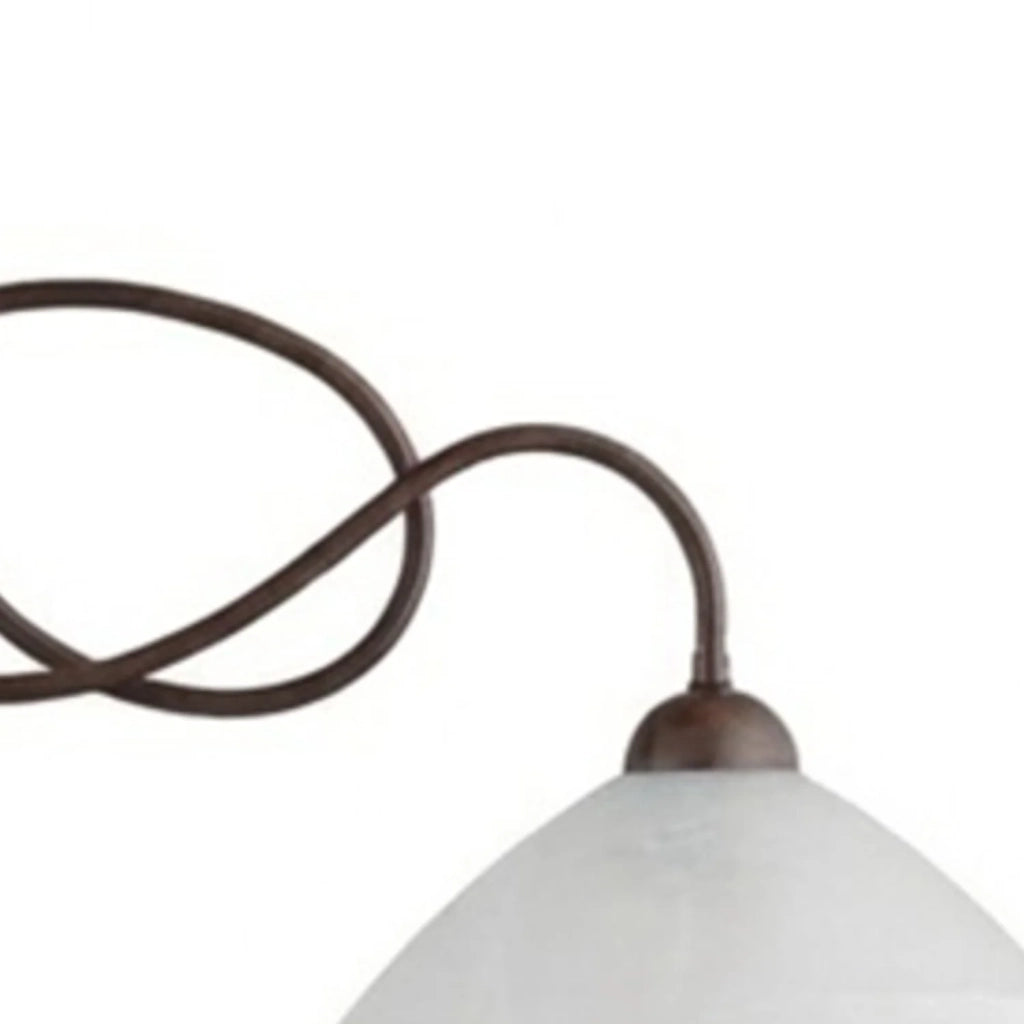 Lampadario Rustico Bistrot 2 Luci Ruggine e Bianco LuceArt Classic