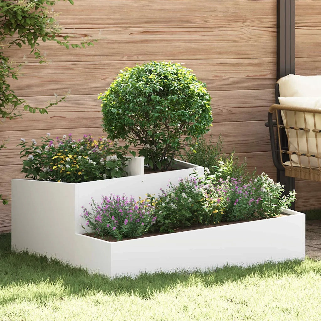Fioriere | Cassetta per fiori | Vaso da giardino Bianco 100 x 100 x 50 cm