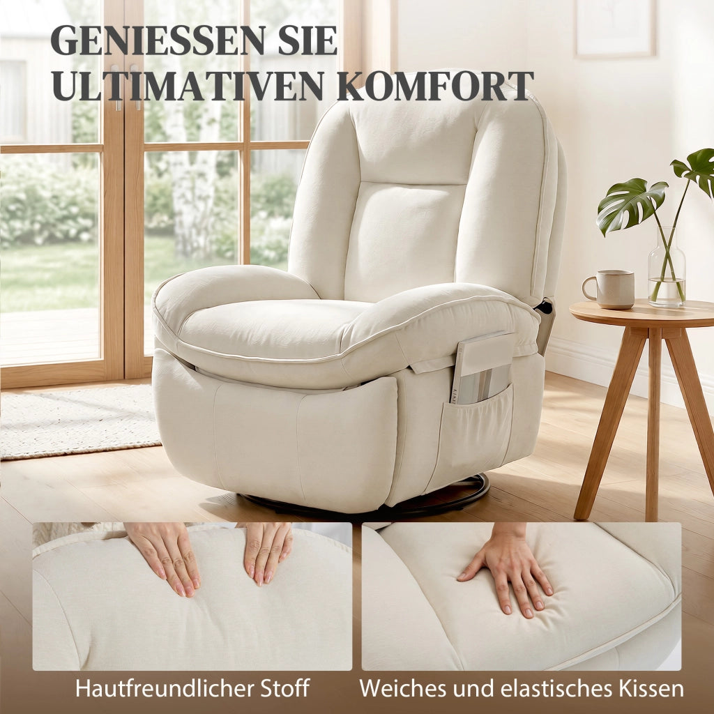 Poltrona Relax Girevole e Dondolo ¨C Zephmum ¨C Crema