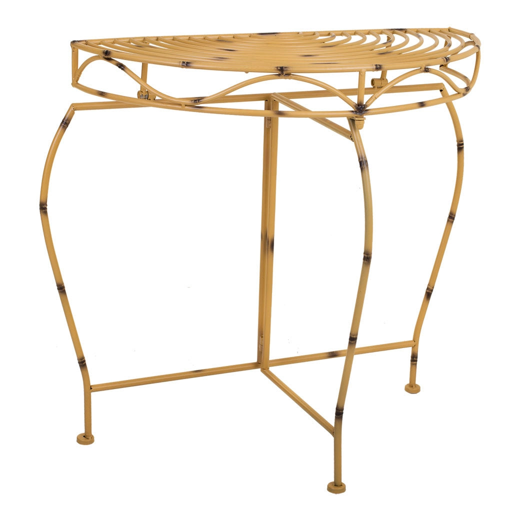 Mobile da ingresso in ferro battuto giallo 75x37x75h