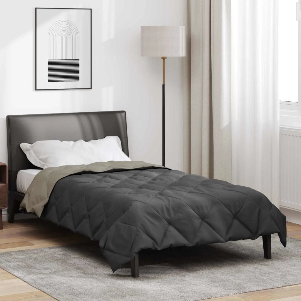 Piumone | Duvet Completo Annuale Grigio chiaro e Antracite 155 x 220 cm
