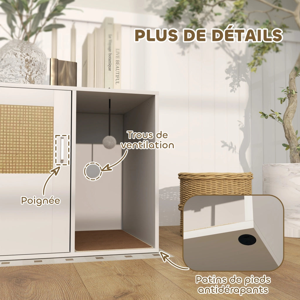 Mobile per gatti con porta ¨C Minimal ¨C 80x50x50 cm bianco