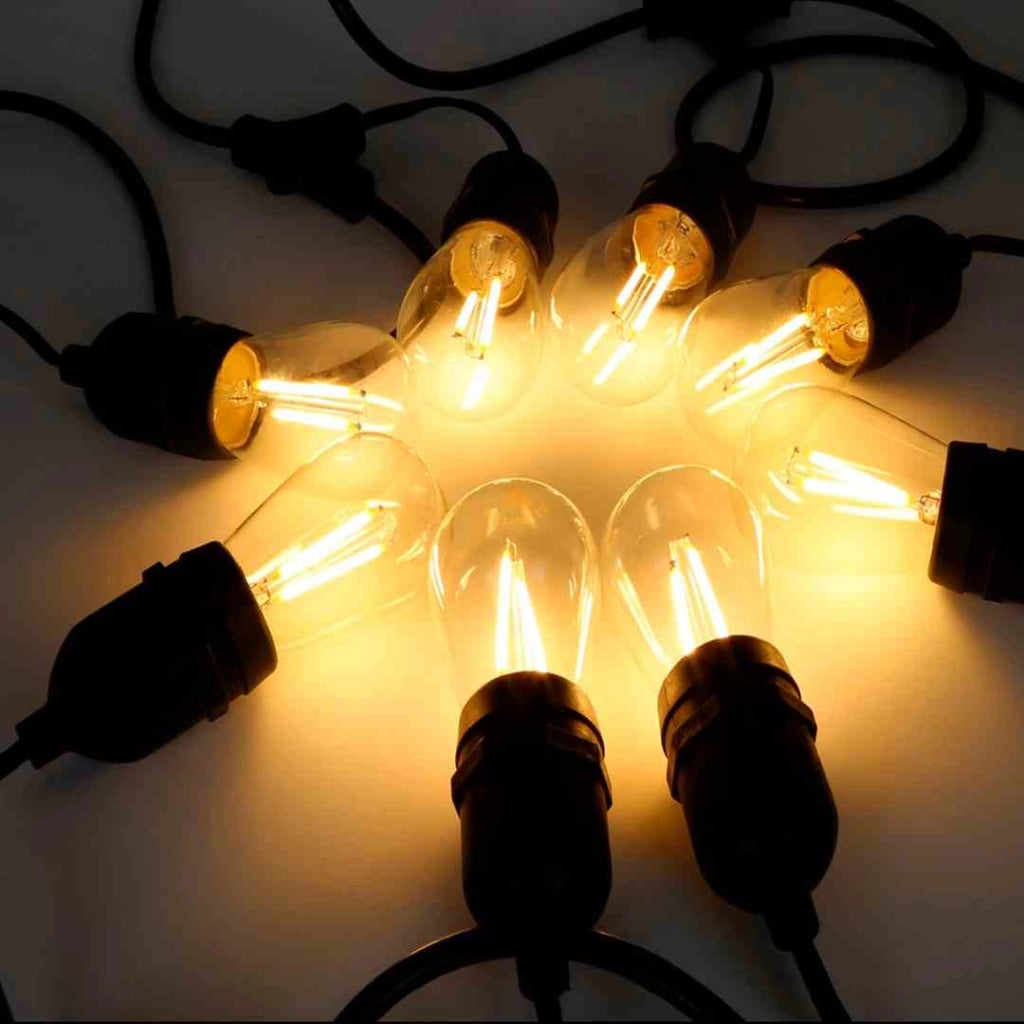 Girlanda luminosa da esterno Eko-Light 15m 15xE27 IP44 nera