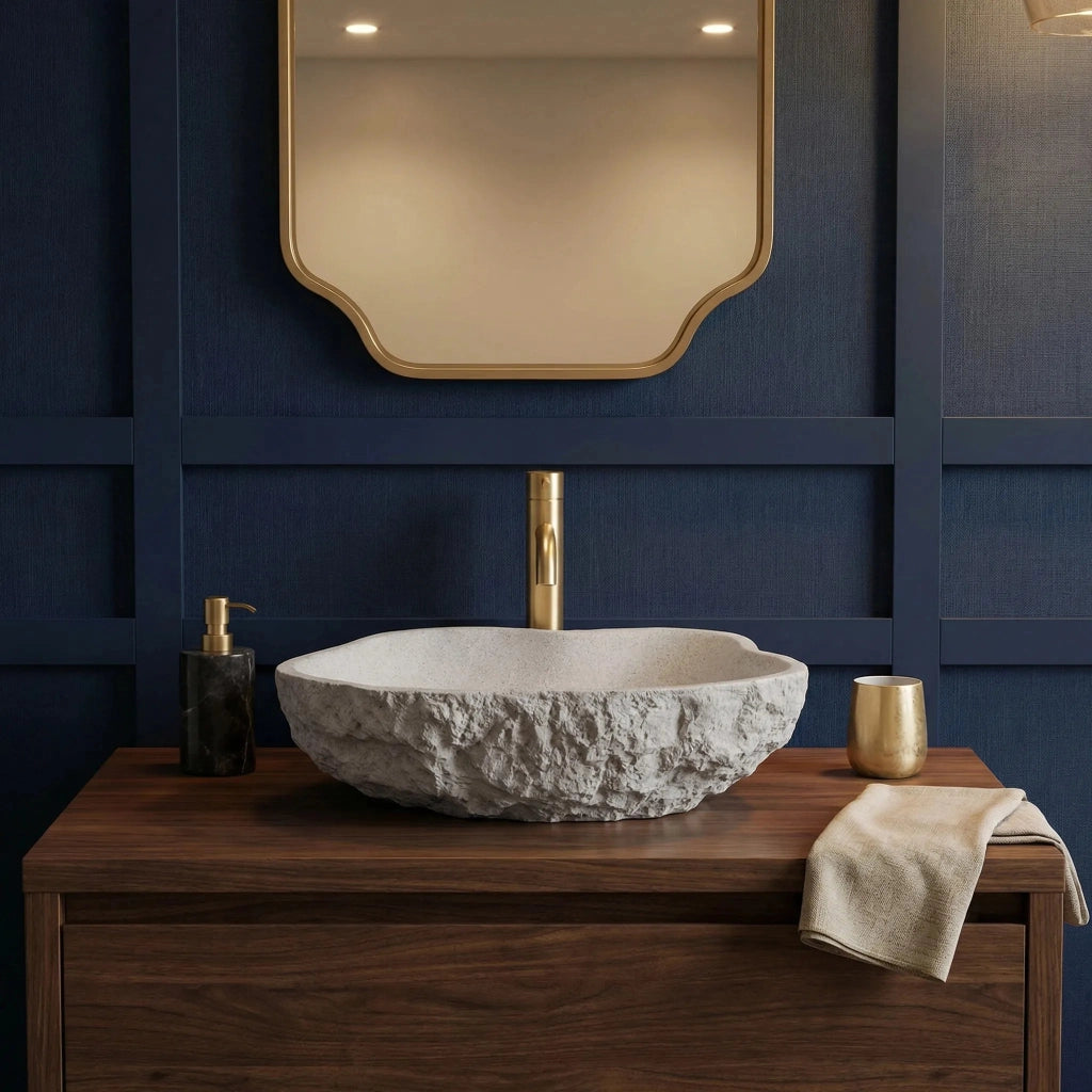 Lavabo Da Appoggio Rea Isla Greige