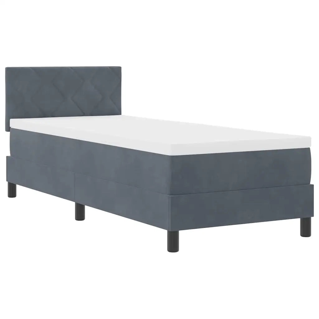 Letto a Sorgente LED con led Grigio scuro 80 x 200 cm Velluto