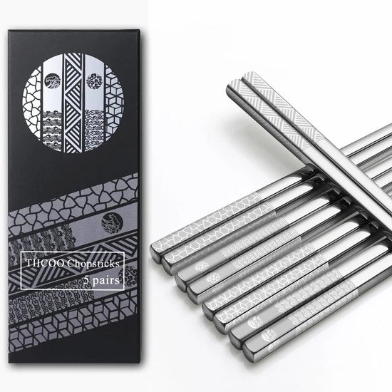 Set di Spiedini in Acciaio Inossidabile 18/8 - 5 Pezzi - Resistenti al Lavastoviglie - Design Unico - Leggeri - Materiali di Alta Qualità e Sicuri per la Cucina - Spiedini in Acciaio Inossidabile