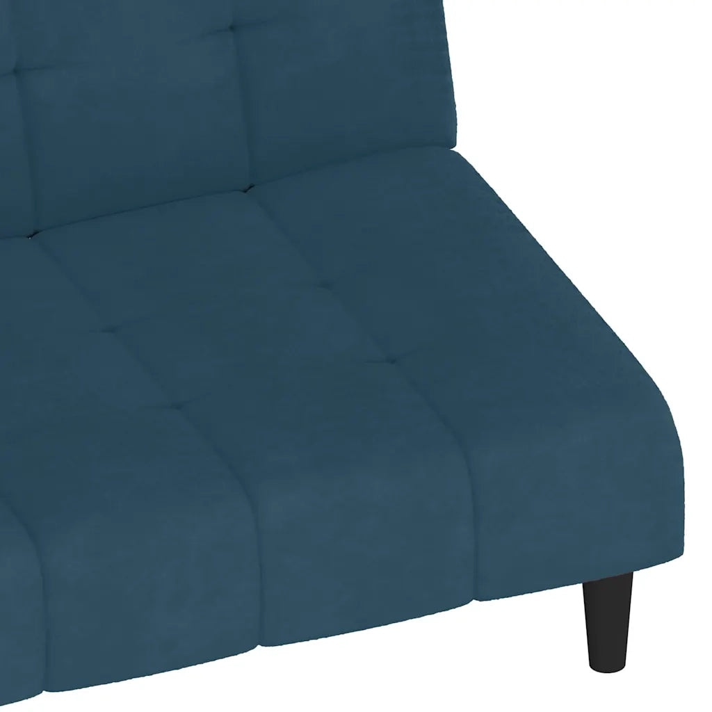 Divano Letto a 2 Posti-Sofa Letto 2 Posti-Daybed Blu in Velluto 204820