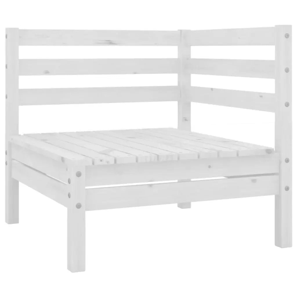 Set Divani da Giardino 5 pz Bianco in Legno Massello di Pino 3082398