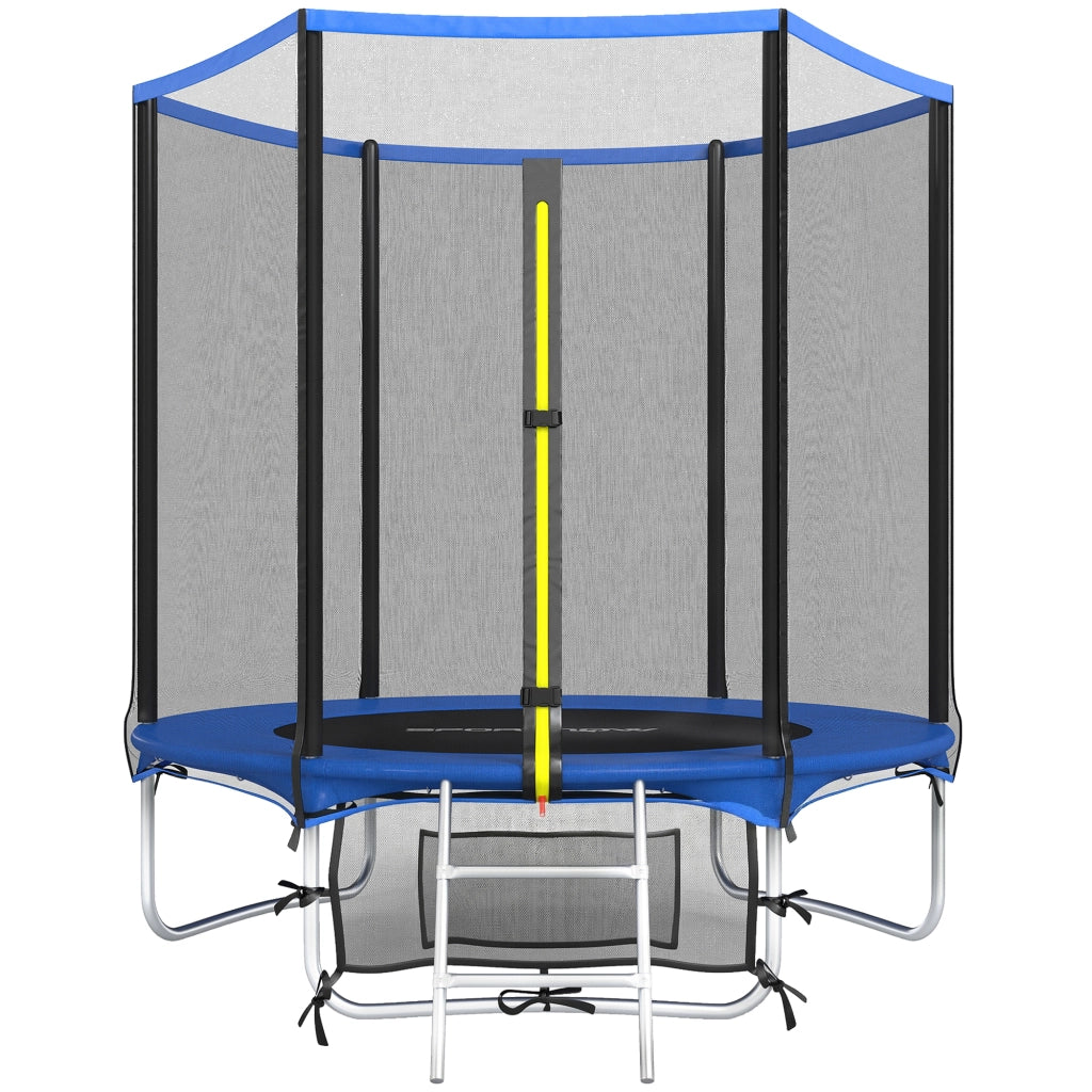 Trampolino da giardino ?183 cm ¨C Xylo ¨C con rete di sicurezza e scala 2 gradini blu