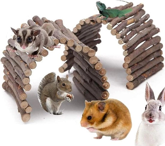 Due scale mobili in legno per accesso animale per piccoli animali