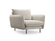 Cosmopolitan Design - Poltrona "Vienna" in tessuto strutturato beige chiaro 