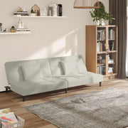 Divano Letto a 2 Posti con 2 Cuscini-Sofa Letto 2 Posti-Daybed Crema in Velluto 915868