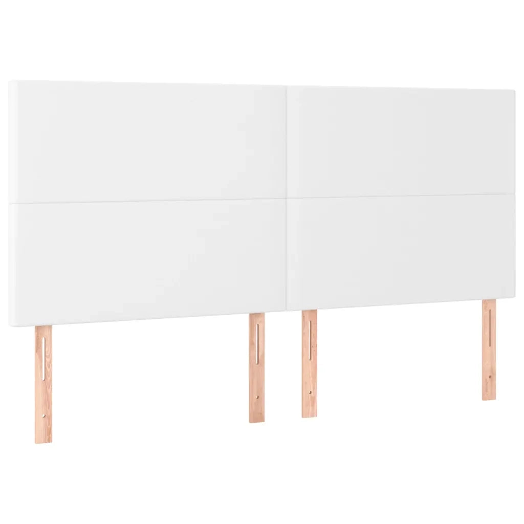 Testiera | Testata Bianca 200x5x118/128 cm in Similpelle