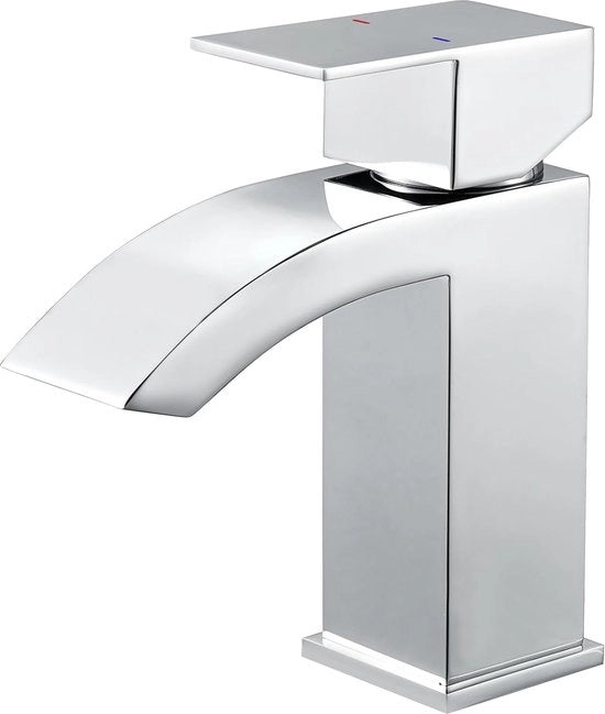 Mangiatore d'acqua a cascata in acciaio inox con finitura cromata per vasca da bagno