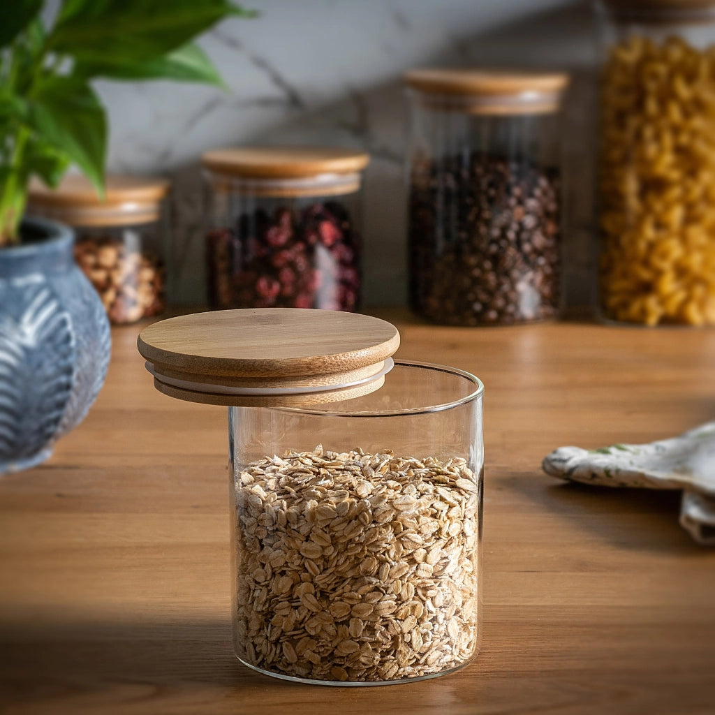 Contenitore per alimenti KADAX, barattolo in vetro per pasta e spezie con coperchio, 800 ml