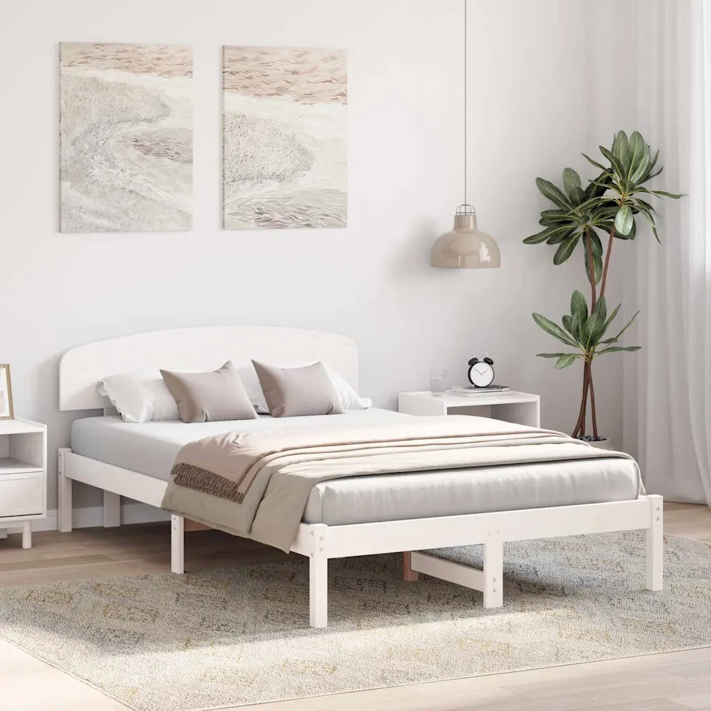 Struttura del letto Bianco 120 x 190 cm Pino massello