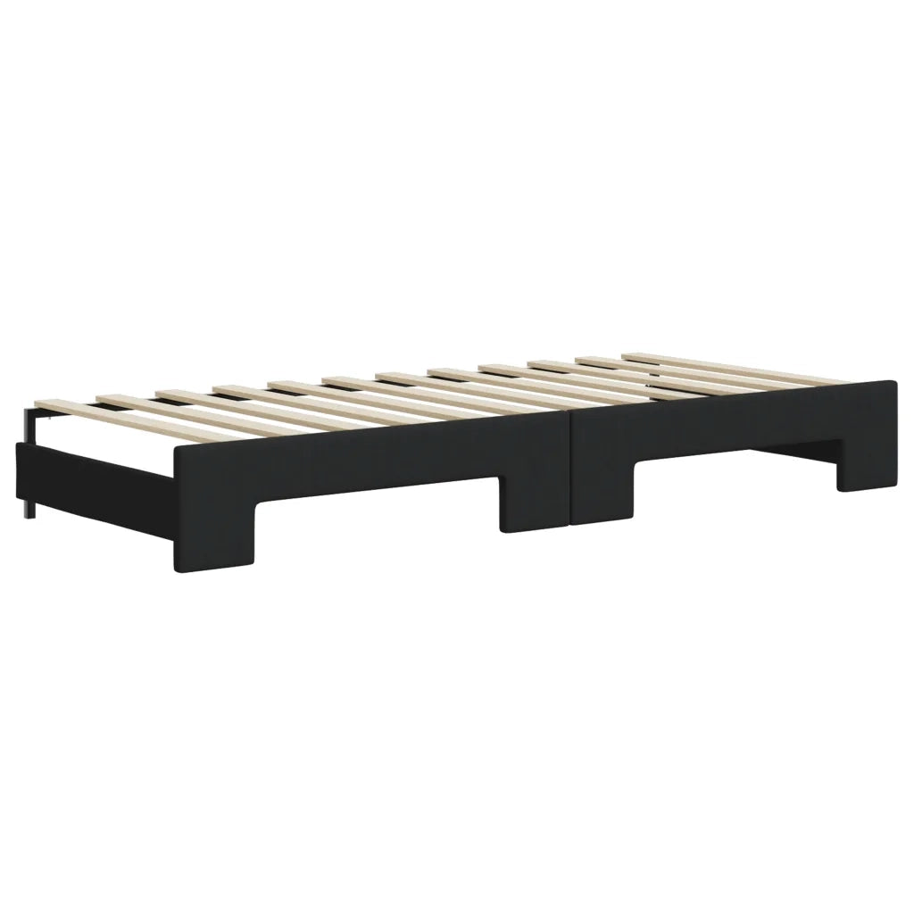 Divano letto | Sof¨¤ letto | Letto singolo Estraibile Nero 80x200 Tessuto
