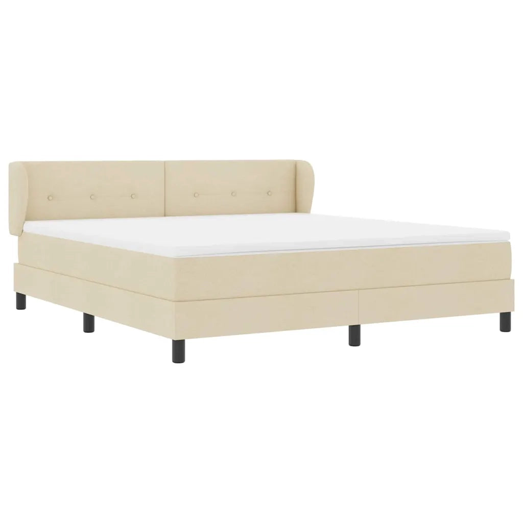 Letto a molle con materasso Crema 180 x 200 cm Tessuto 3340043