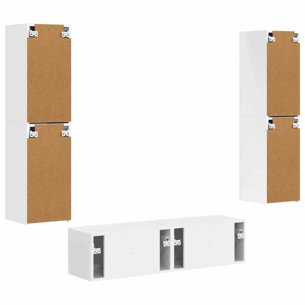Set mobile TV 6 pcs Bianco Legno multistrato 3409123
