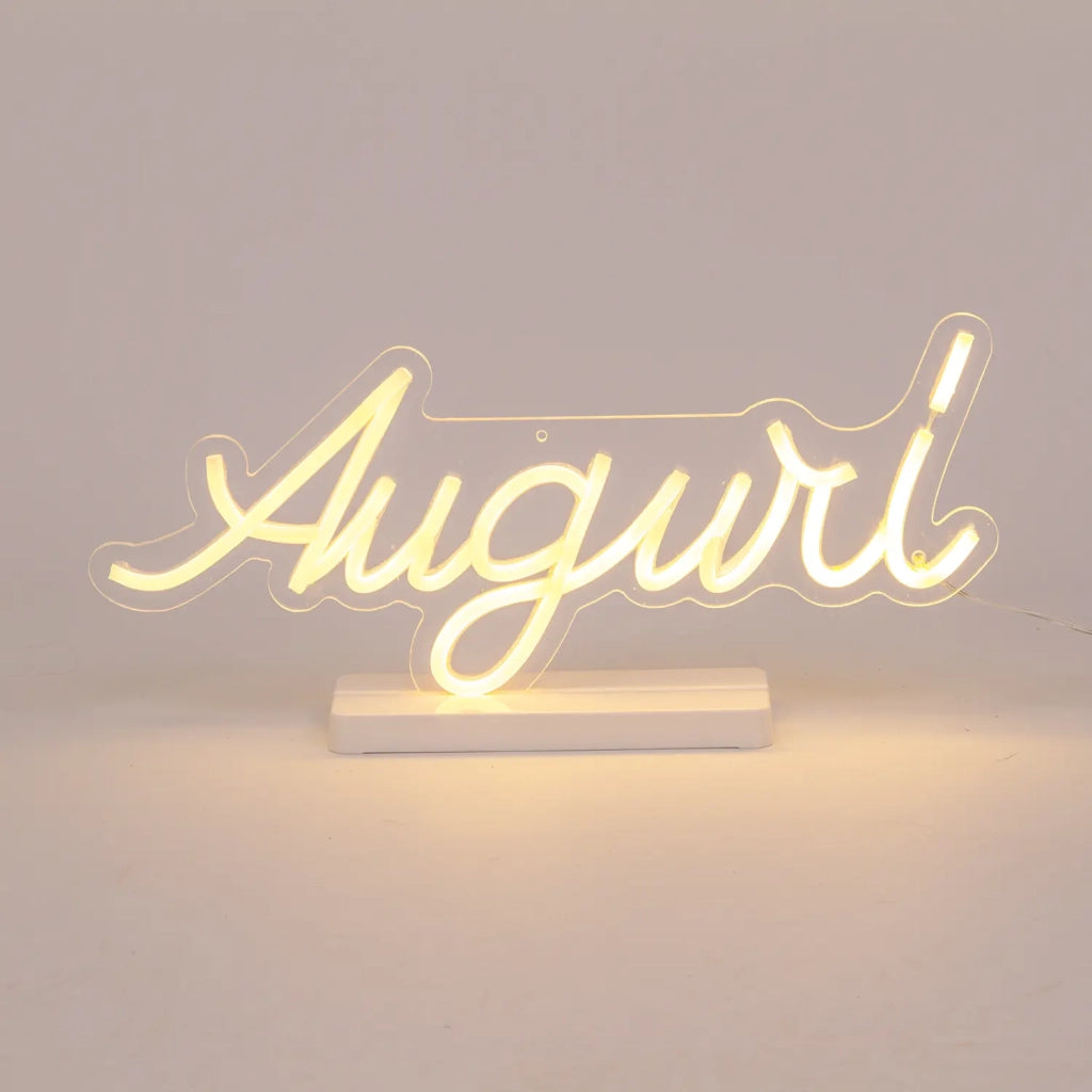 Scritta Auguri 40 cm MiniNeon LED B Caldo Timer