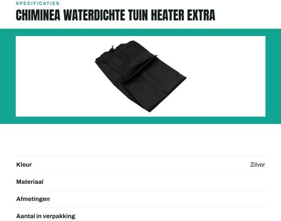 Camino Acquaproteggiato - Riscaldatore Esterno - Protezione da Pioggia - Resistente ai Raggi UV - 210D Oxford - Dimensioni 122 x 21 x 61 cm - Riscaldatore Esterno per Giardino