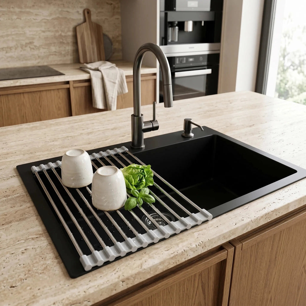 Scolapiatti Arrotolabile Per Lavello Rea P12298a Grey