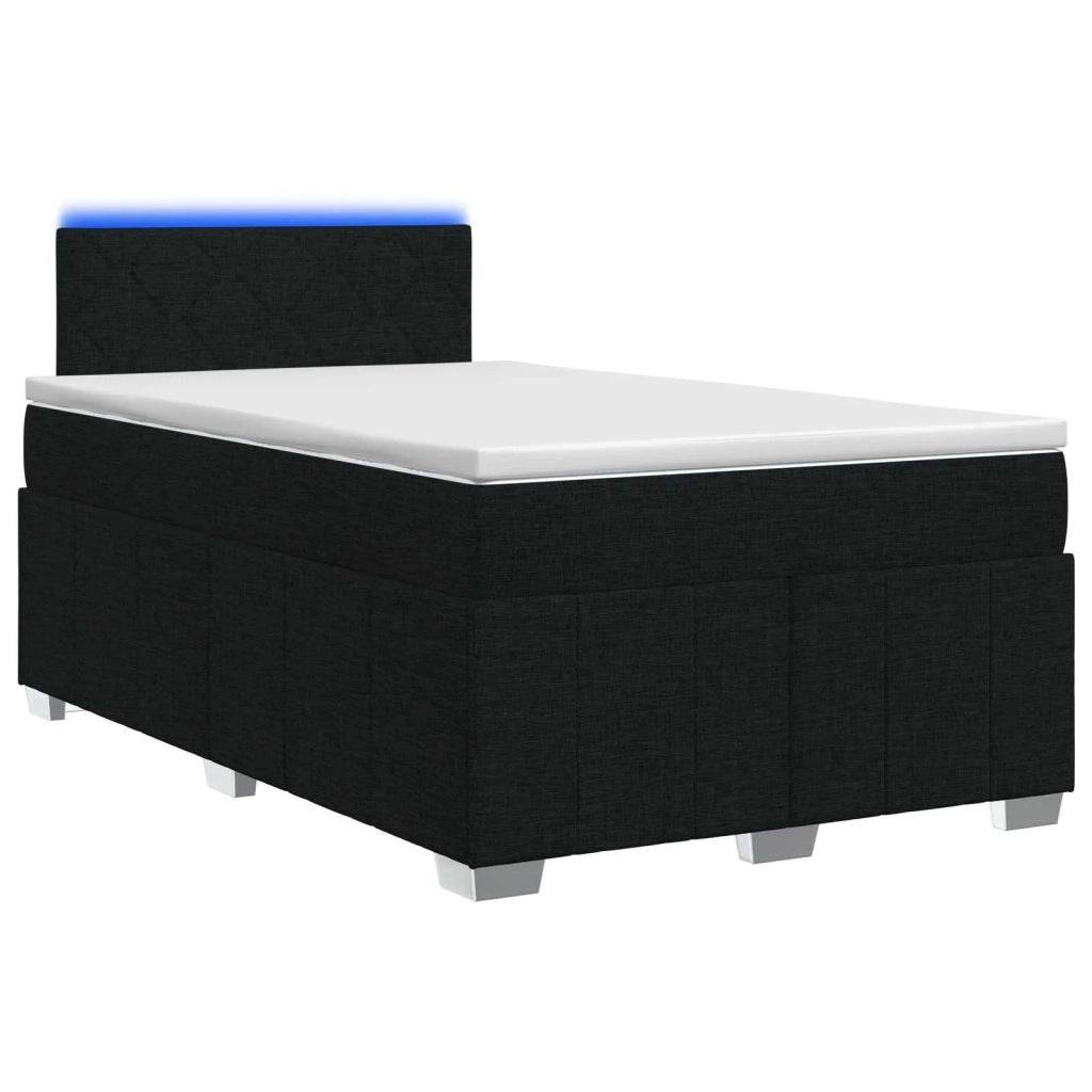 Letto box spring con materasso Nero 120 x 190 cm Tessuto 3452637