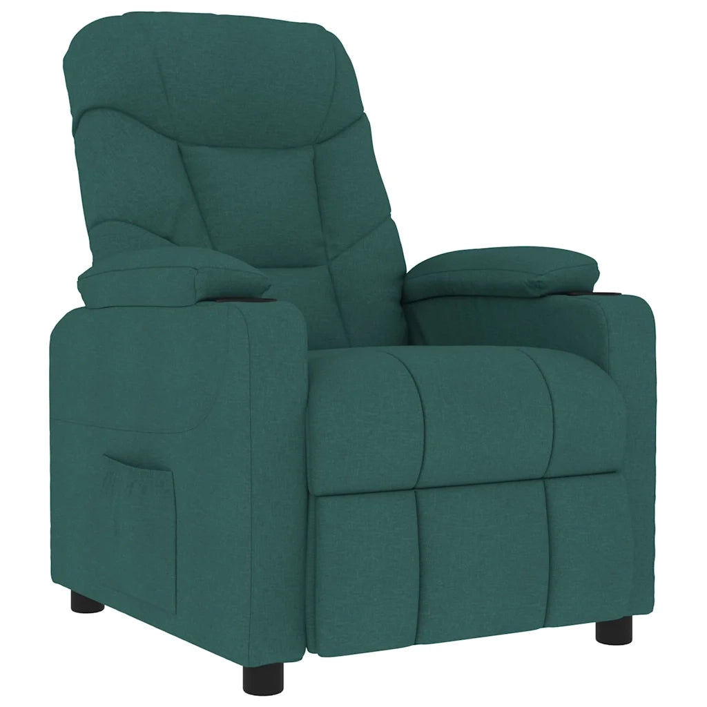 Poltrona Massaggiante Verde Scuro in Tessuto 339098