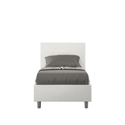 Letto singolo senza rete imbottito 80x200 similpelle bianco Adele