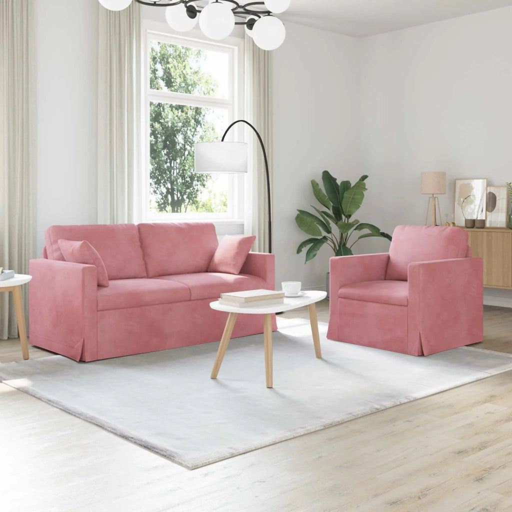 Set di divani 2 pcs Rosa 158 x 78 x 80 cm Velluto 3407555