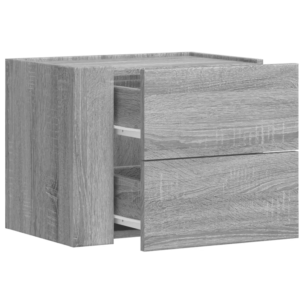 Comodini a Muro 2 pz Grigio Sonoma 45x30x35 cm 848336