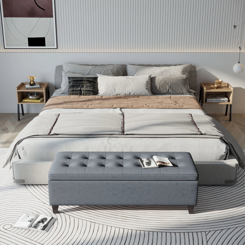 Divanetto con cassetti ¨C Minimal ¨C Grigio 125x49x41 cm