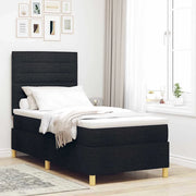 Letto a molle con materasso Nero 90 x 190 cm Tessuto 3339506