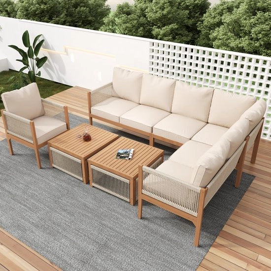 Set da Giardino per 7 Persone - Bancopiazza - Tavolo - Cuscini