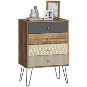Com¨° con 4 Cassetti ¨C Zephmum ¨C Legno Multicolore 60x39x86 cm