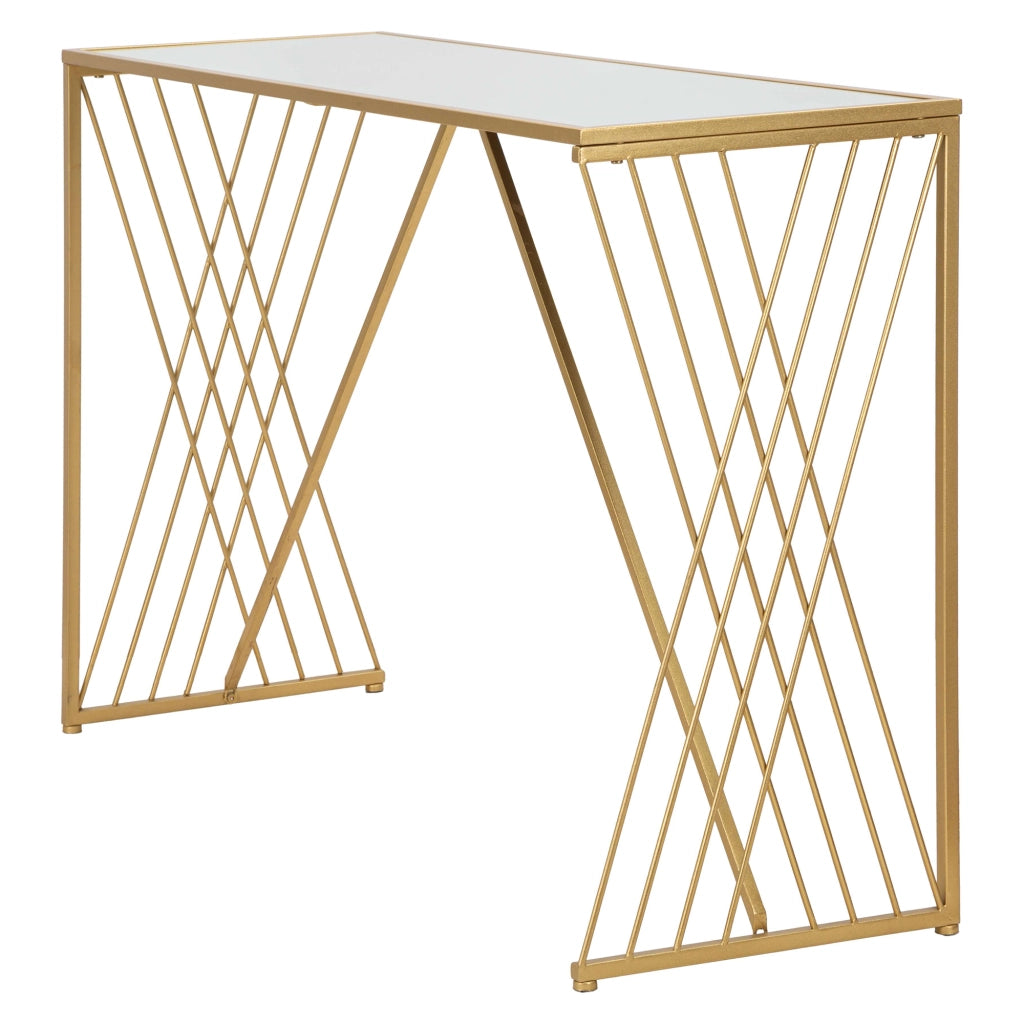 Axum, Consolle un Ripiano, 120x40x80h cm oro