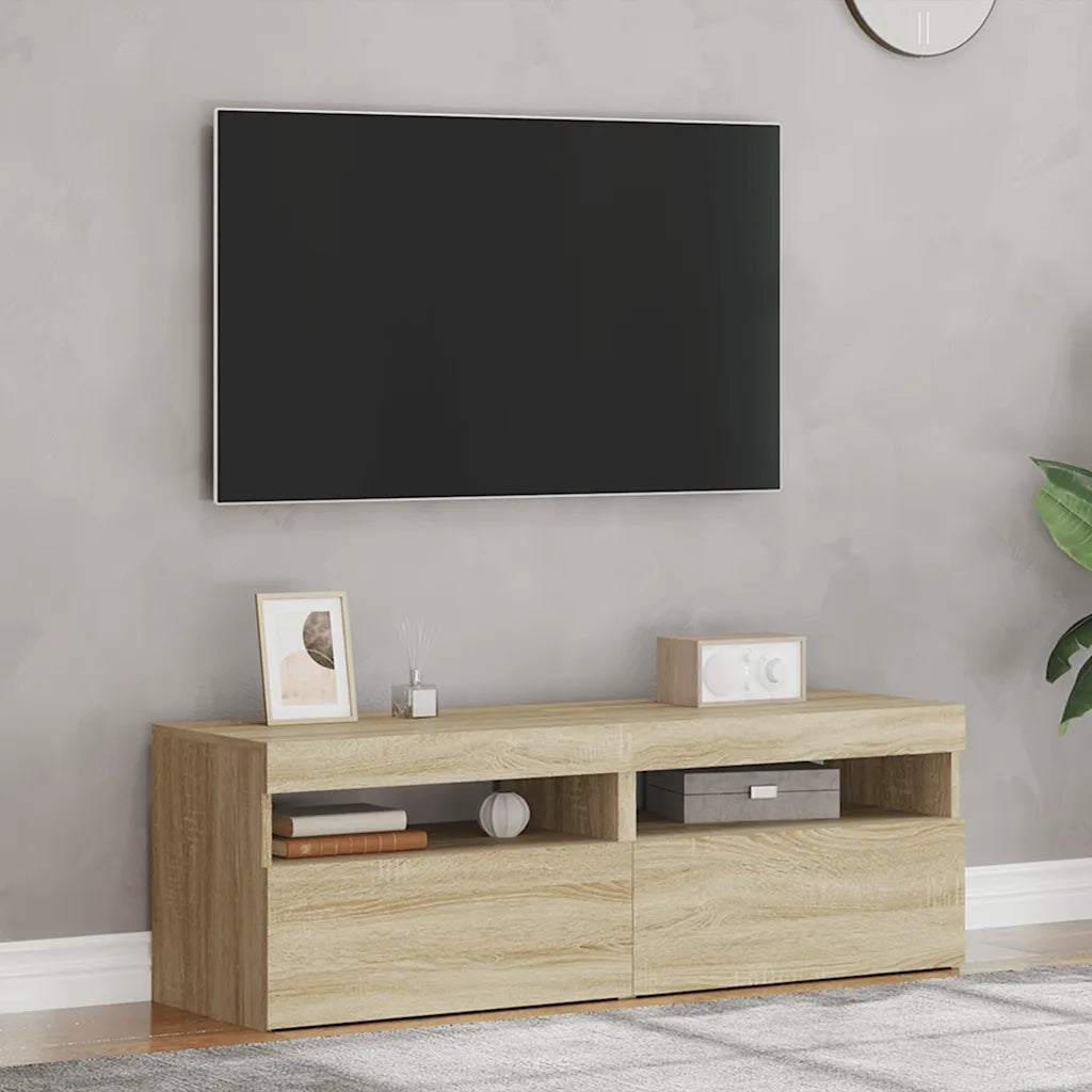 Mobili Porta TV con LED 2 pz | Armadietto TV | Mobile Porta TV Rovere Sonoma 60x35x40 cm