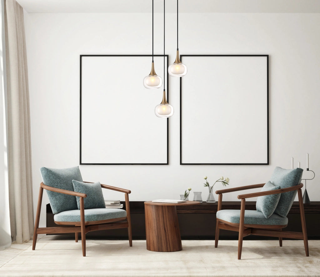 Lampada a sospensione KONILA Italux 3 luci G9 nero ottone