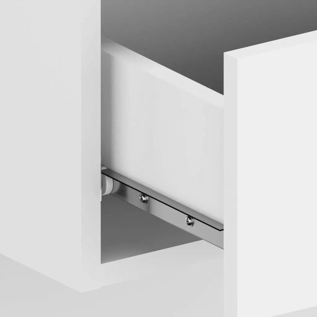 Testiera | Testata per Letto con Comodini in Legno Multistrato Bianco