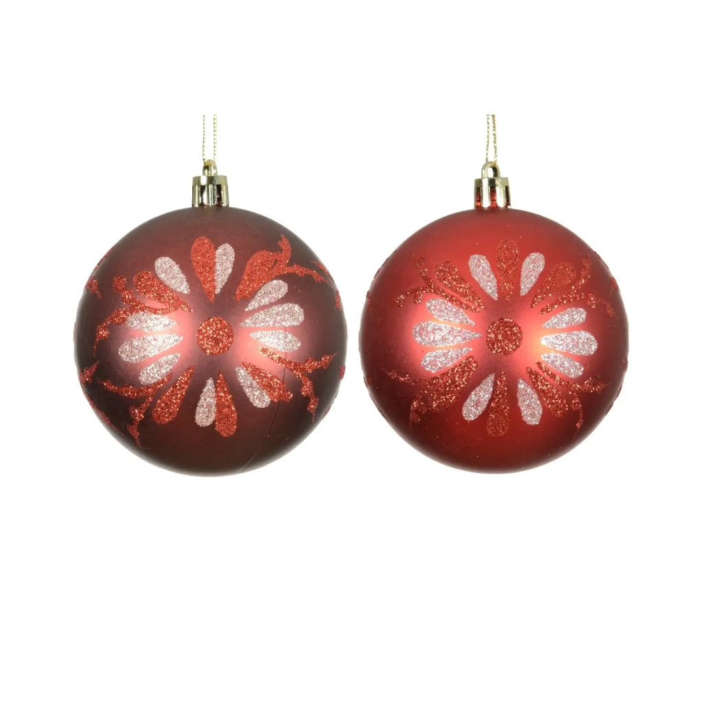 Pallina plastica opaca rossa d8cm ass