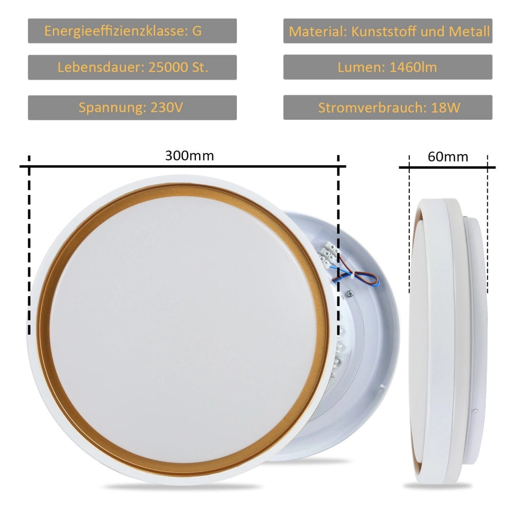 ZMH Lampada da soffitto plafoniera LED 30cm design moderno con telecomando