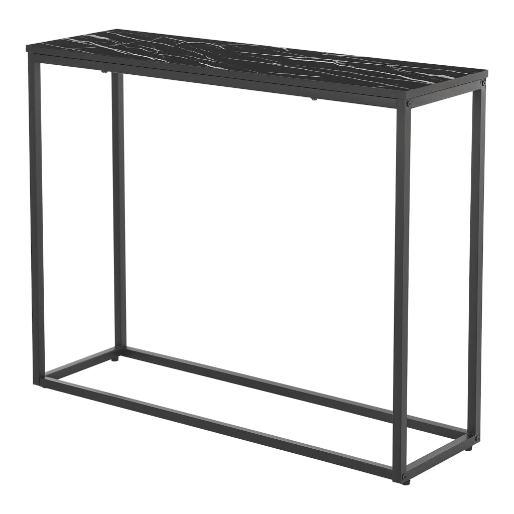 Tavolo consolle 80 x 100 x 30 cm nero e effetto marmo 03_0008574