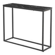 Tavolo consolle 80 x 100 x 30 cm nero e effetto marmo 03_0008574