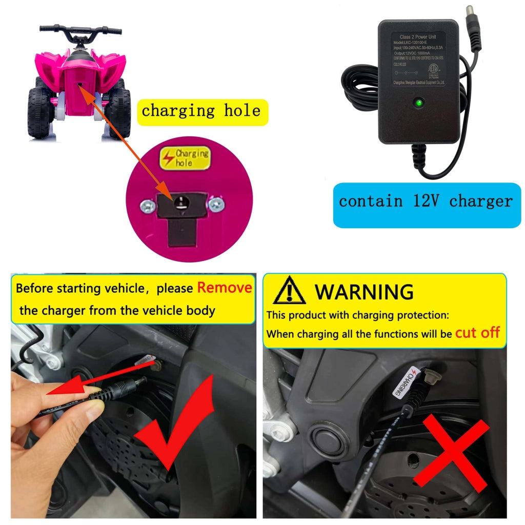 Auto elettrica per bambini ATV con luci LED ¨C Xylo ¨C Verde