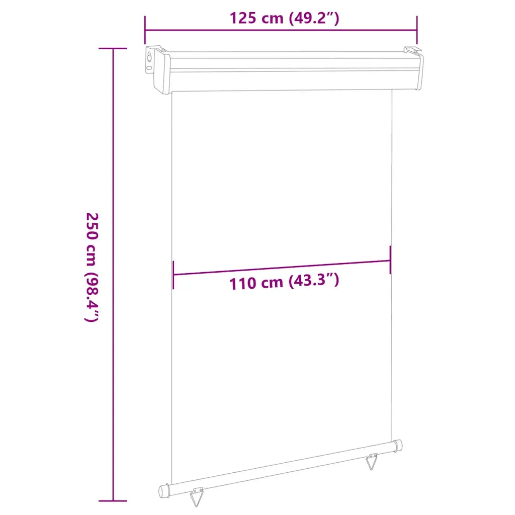 Tendalino Laterale per Balcone 125x250 cm Marrone 48423